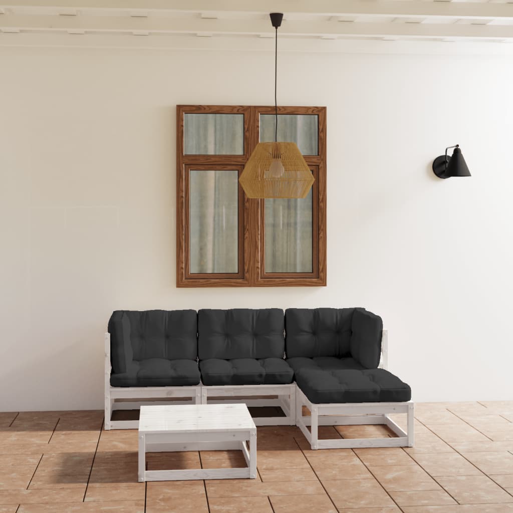 vidaXL 5-tlg. Garten-Lounge-Set Massivholz Kiefer