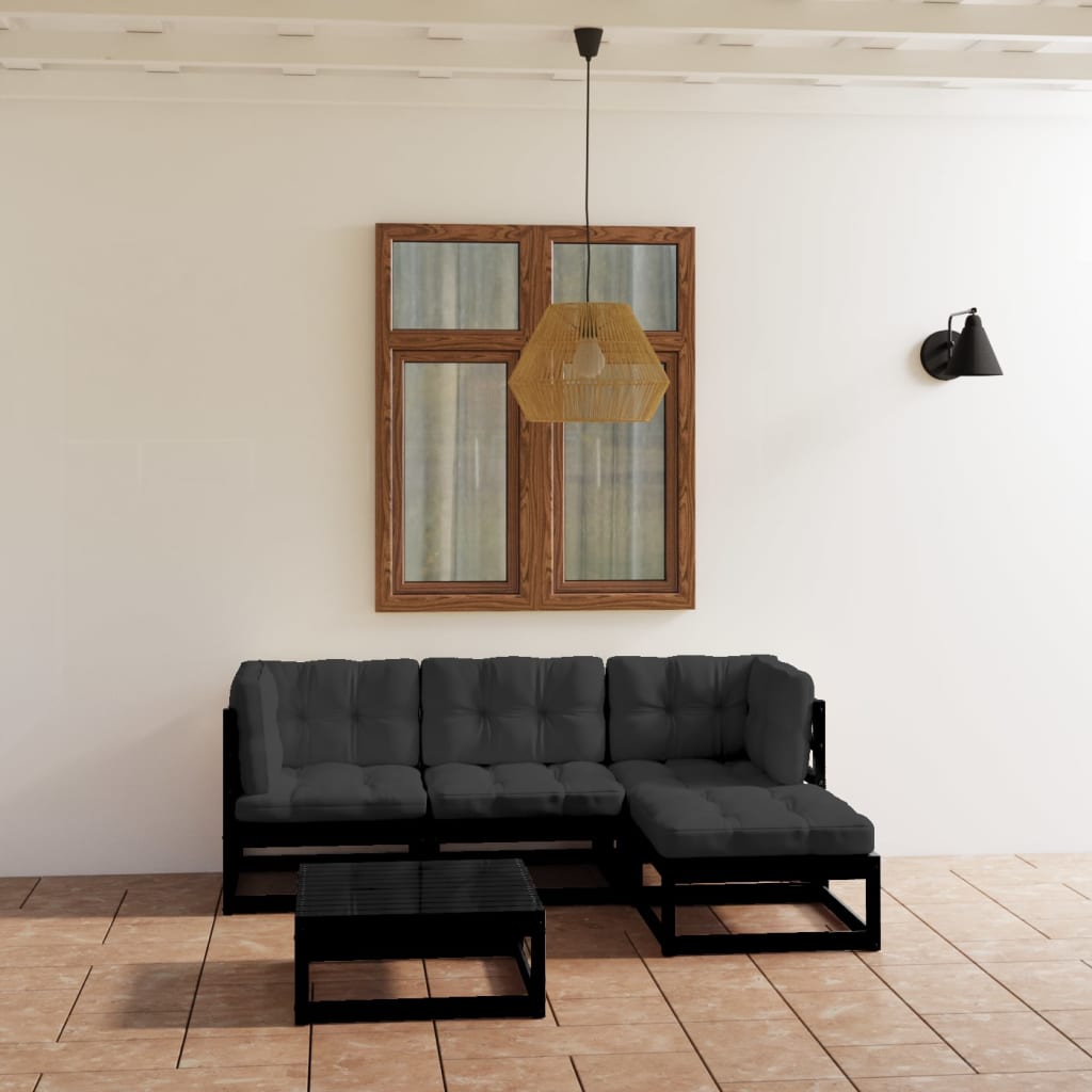 vidaXL 5-tlg. Garten-Lounge-Set Massivholz Kiefer