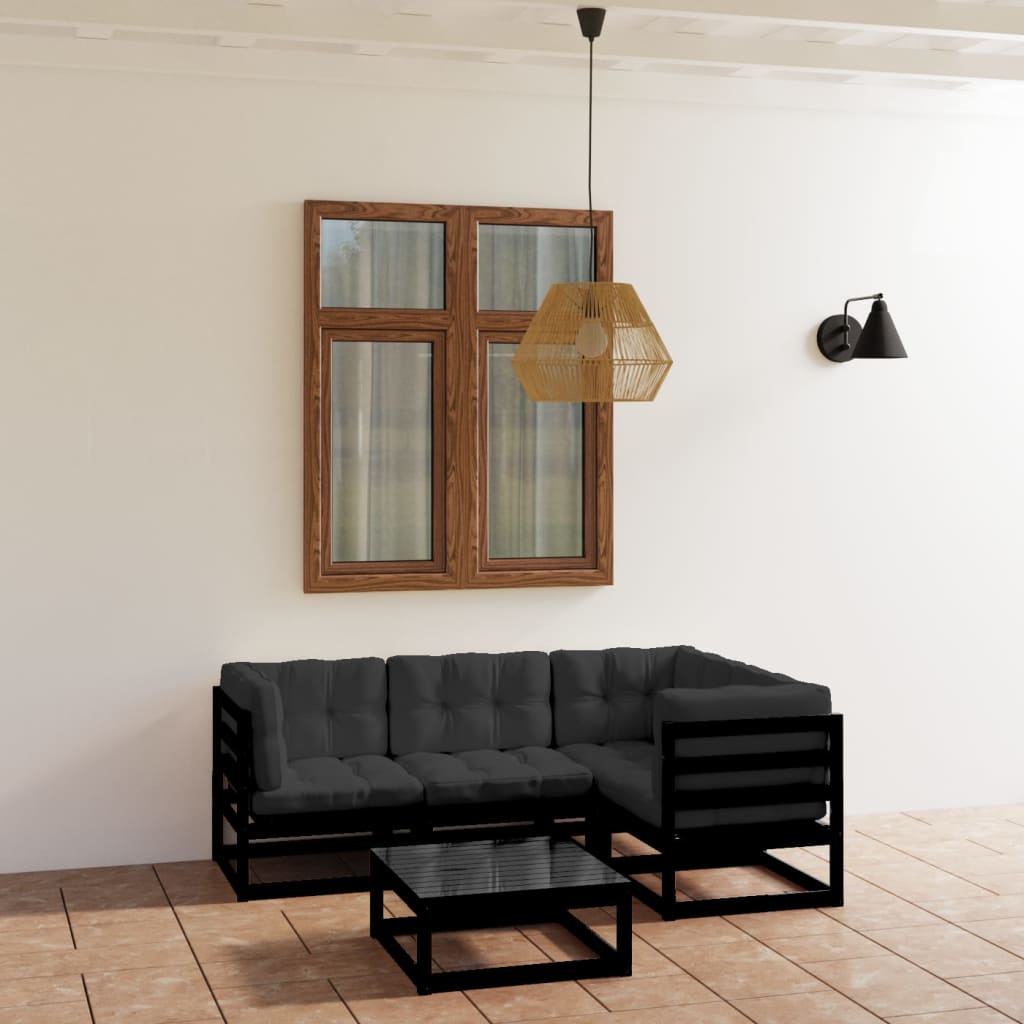vidaXL 5-tlg. Garten-Lounge-Set Massivholz Kiefer