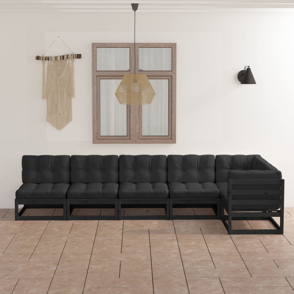 vidaXL 6-tlg. Garten-Lounge-Set Massivholz Kiefer