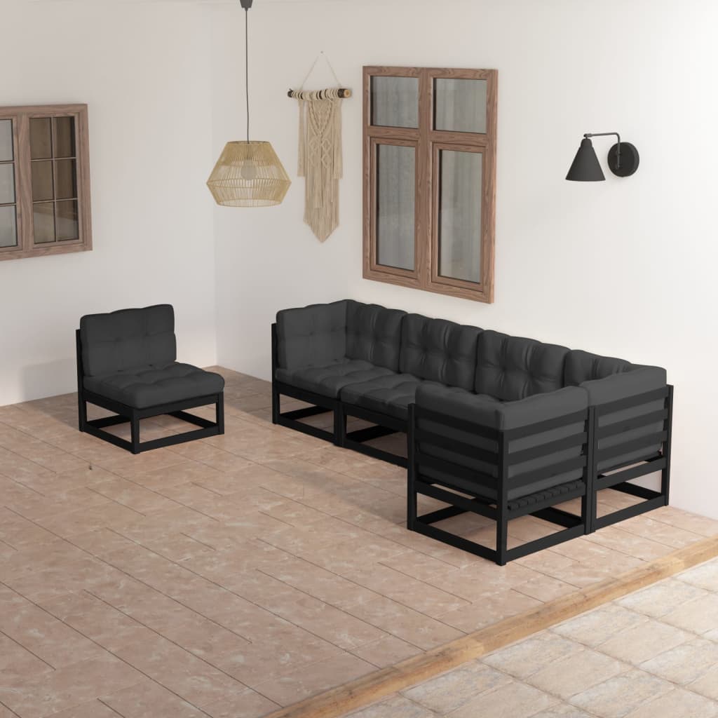 vidaXL 6-tlg. Garten-Lounge-Set Massivholz Kiefer