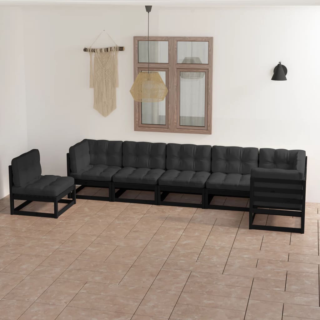 vidaXL 7-tlg. Garten-Lounge-Set Massivholz Kiefer