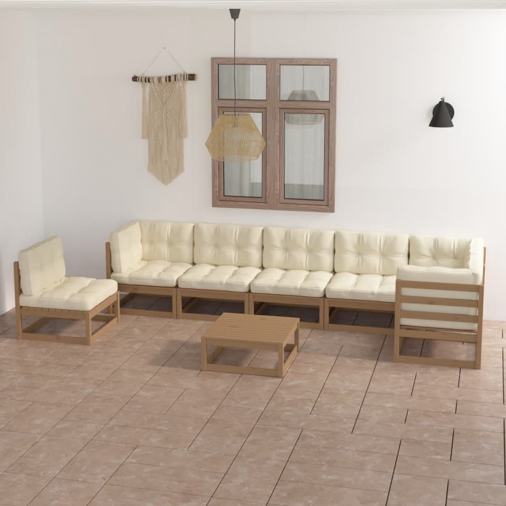 vidaXL 8-tlg. Garten-Lounge-Set Massivholz Kiefer