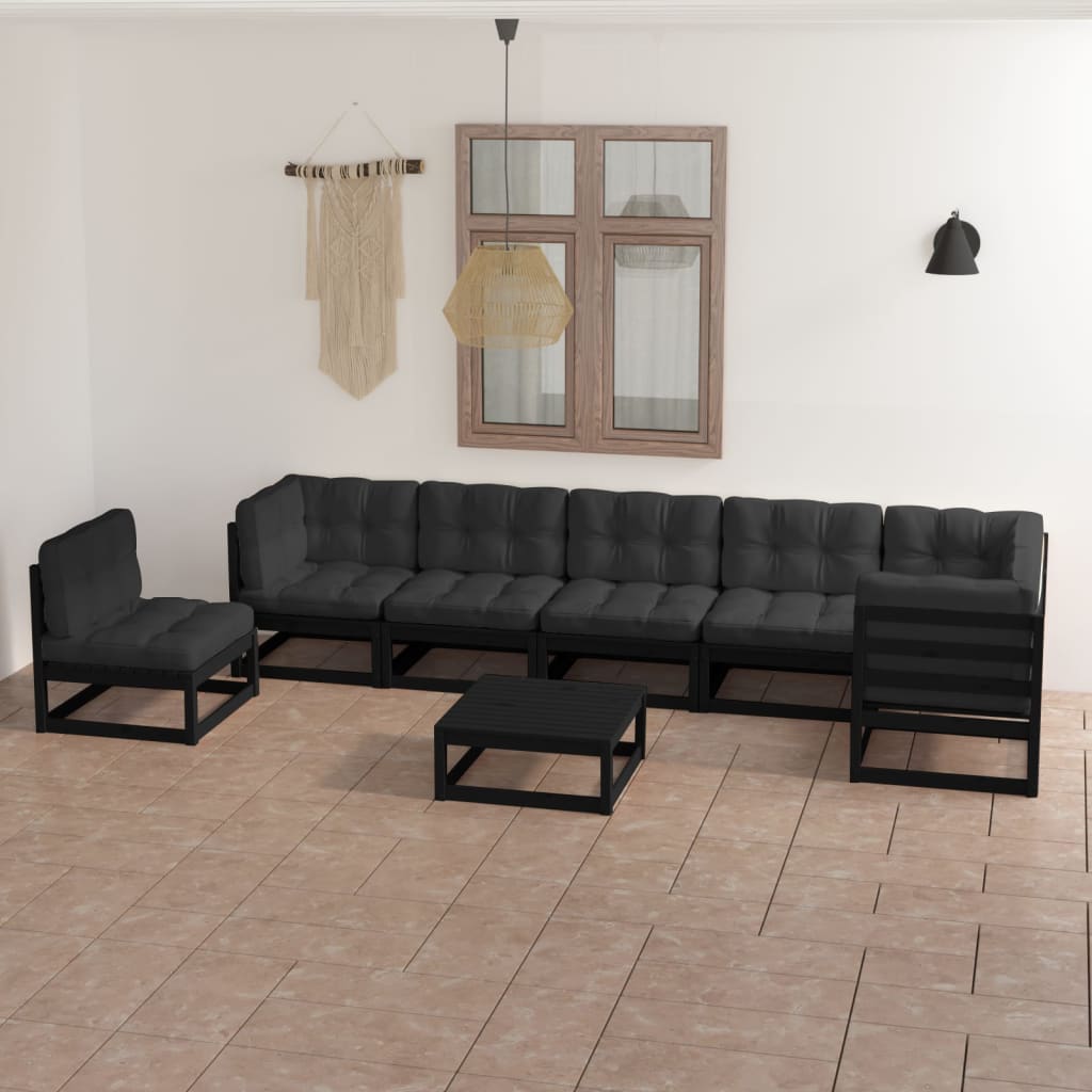 vidaXL 8-tlg. Garten-Lounge-Set Massivholz Kiefer