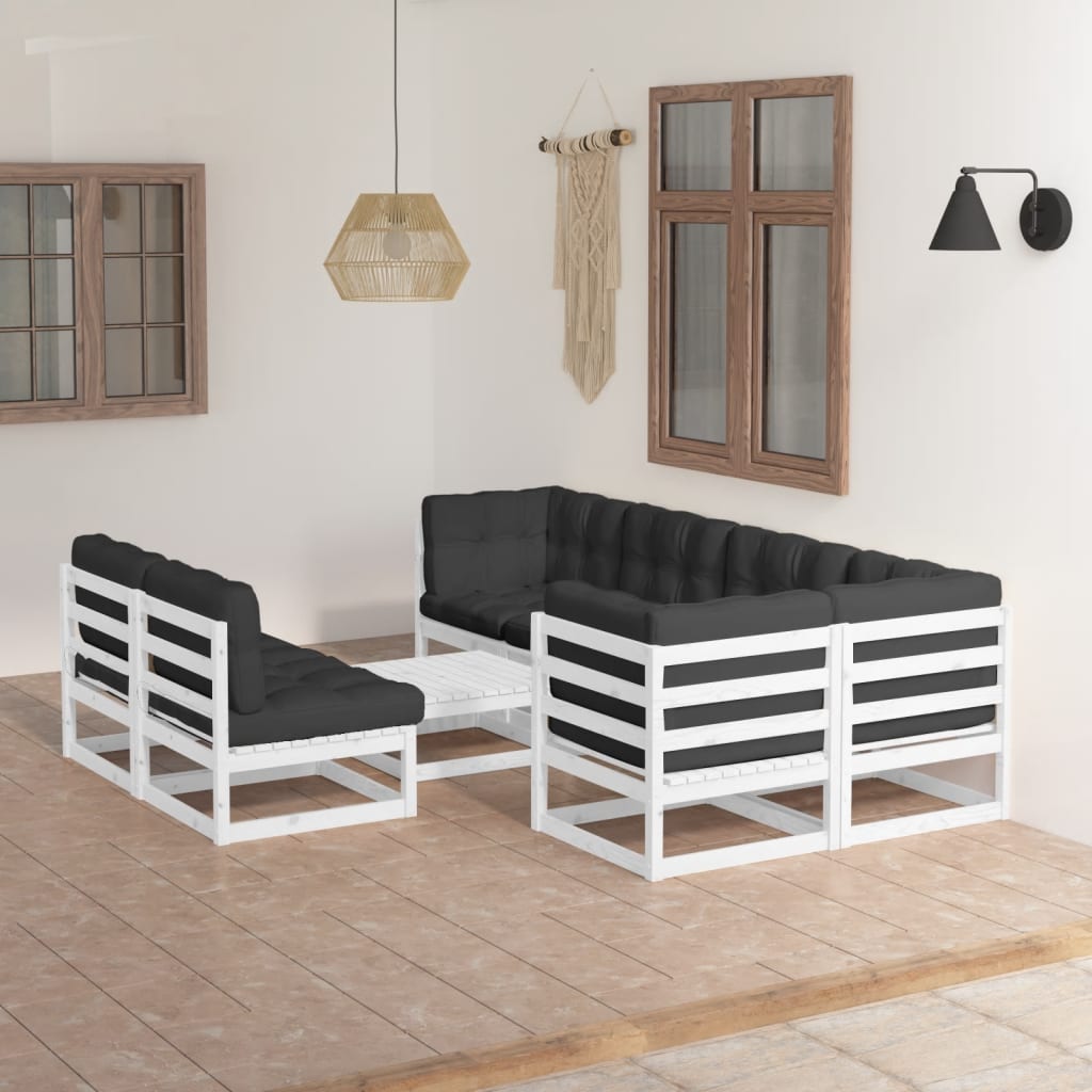 vidaXL 8-tlg. Garten-Lounge-Set Massivholz Kiefer