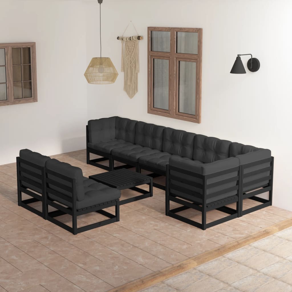 vidaXL 9-tlg. Garten-Lounge-Set Honigbraun Massivholz Kiefer