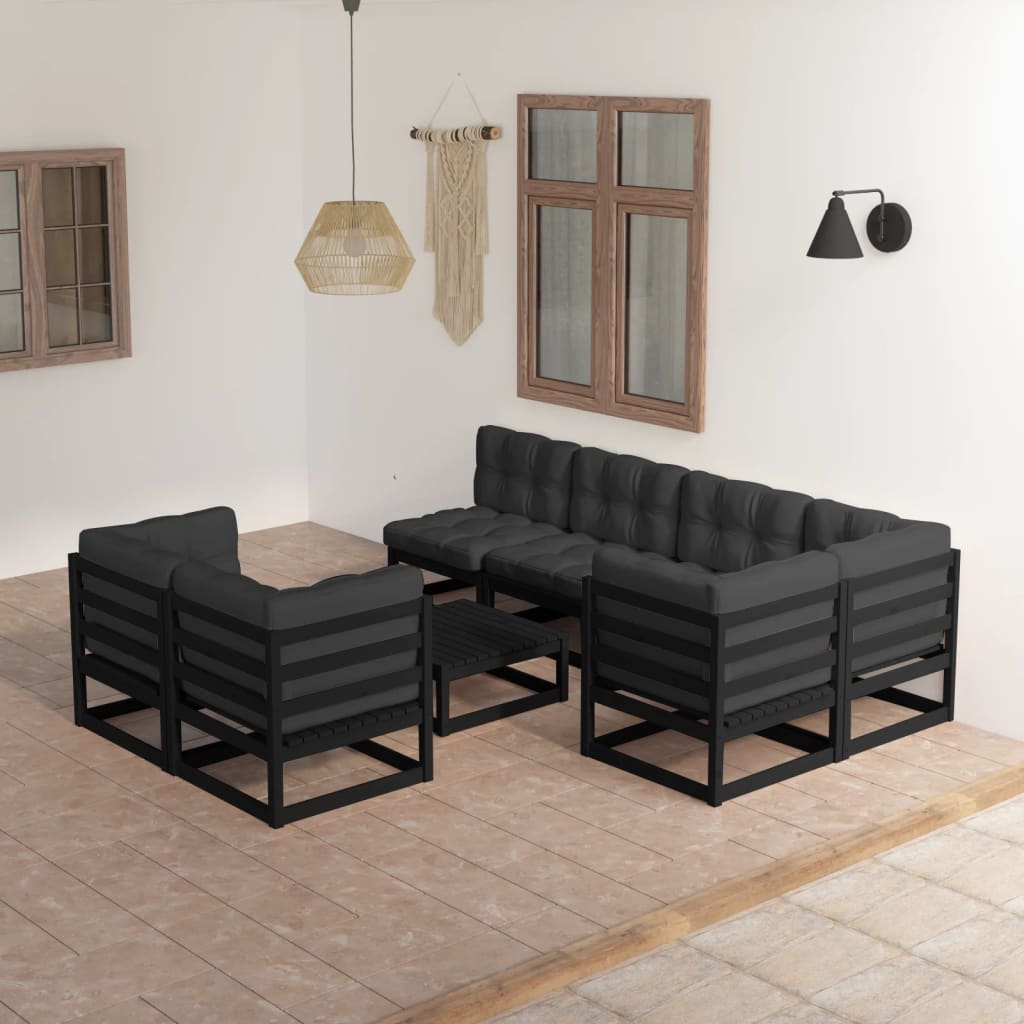 vidaXL 8-tlg. Garten-Lounge-Set Massivholz Kiefer