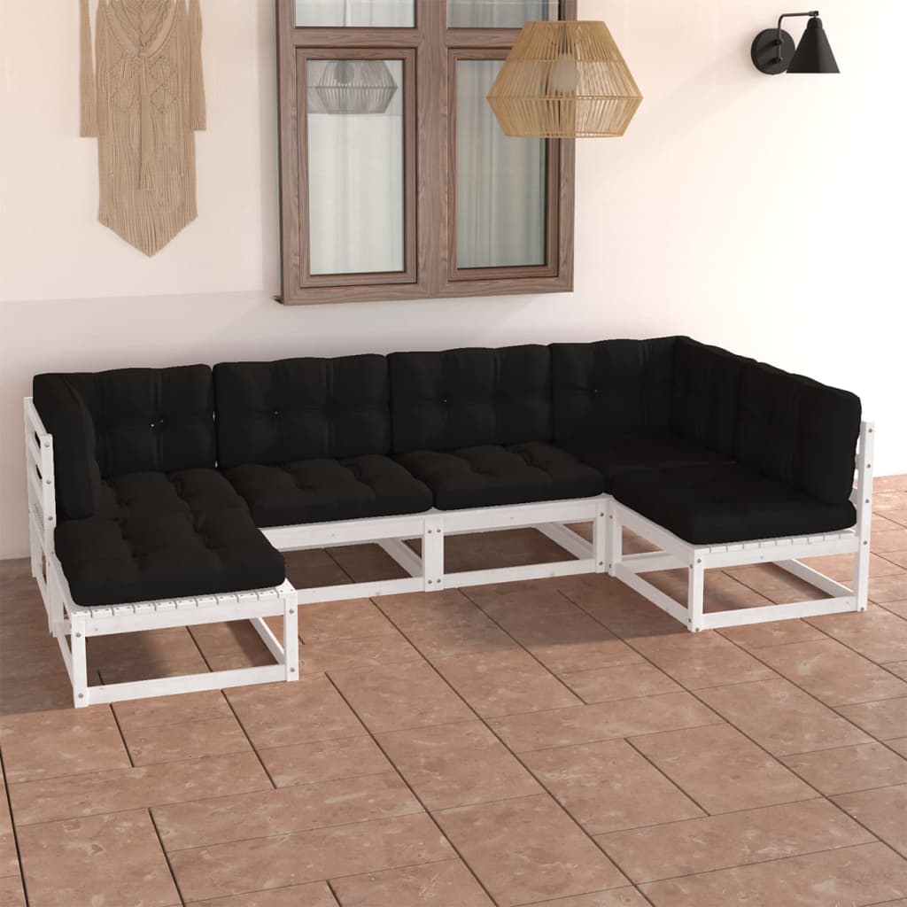 vidaXL 6-tlg. Garten-Lounge-Set Massivholz Kiefer