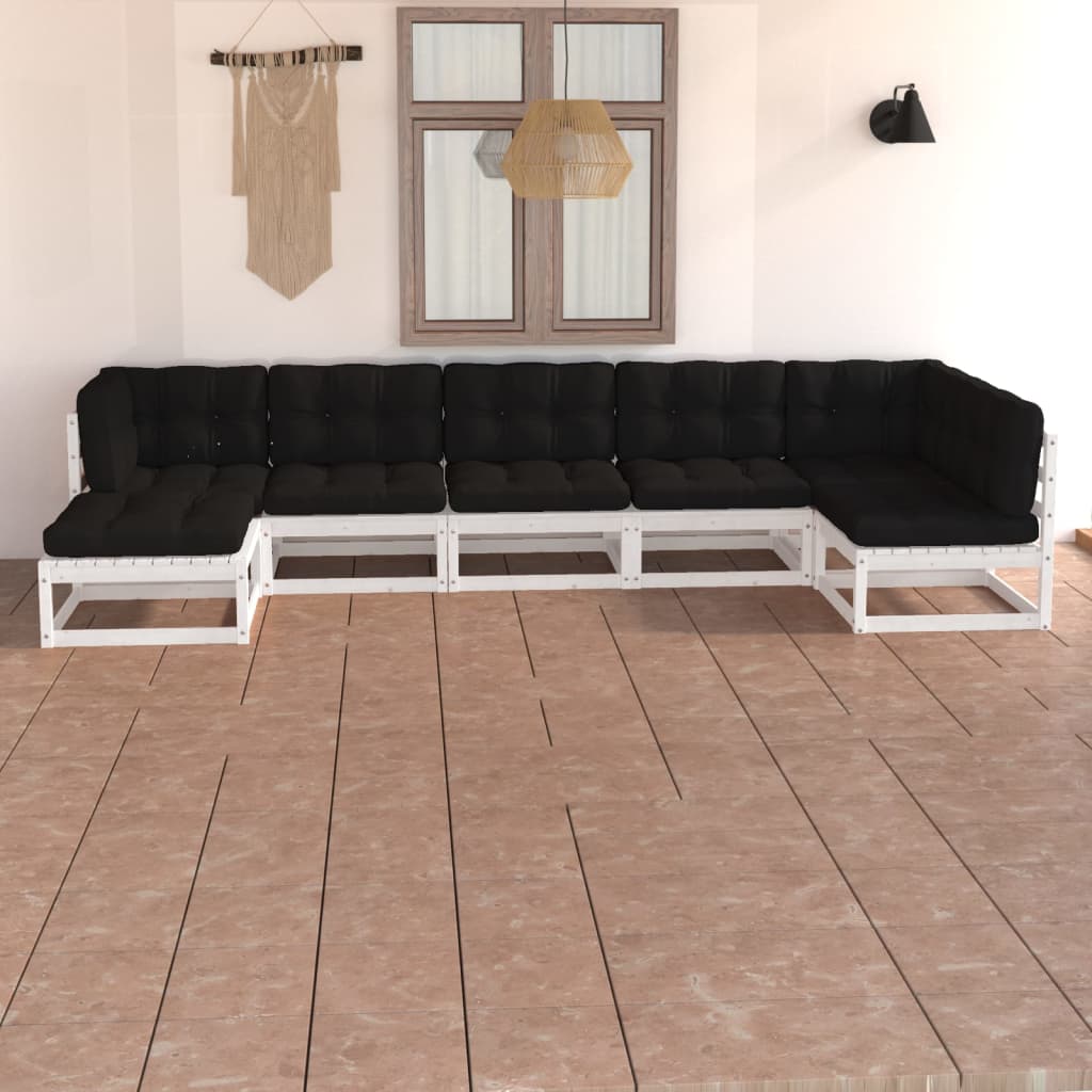 vidaXL 7-tlg. Garten-Lounge-Set Massivholz Kiefer