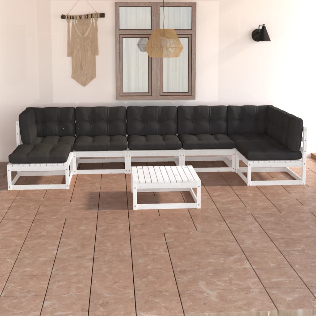 vidaXL 8-tlg. Garten-Lounge-Set Massivholz Kiefer