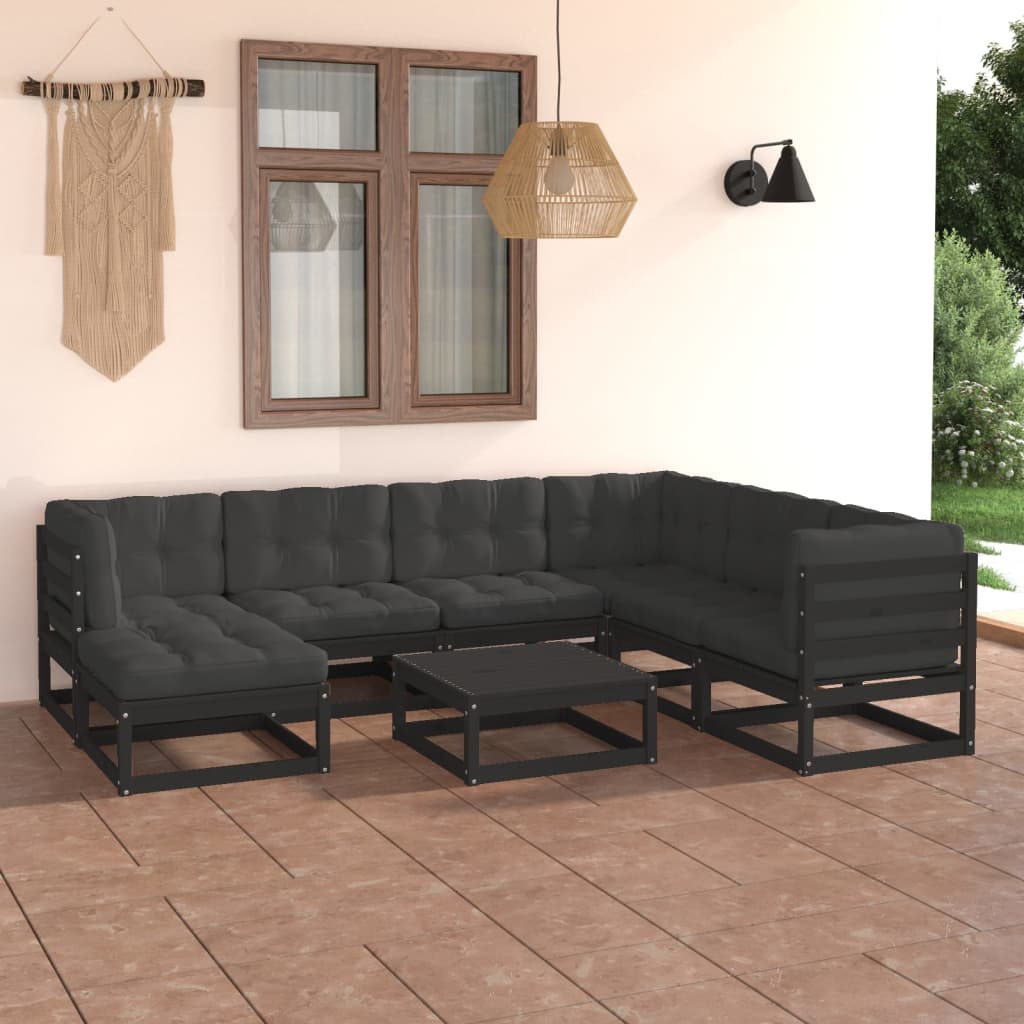 vidaXL 8-tlg. Garten-Lounge-Set Massivholz Kiefer