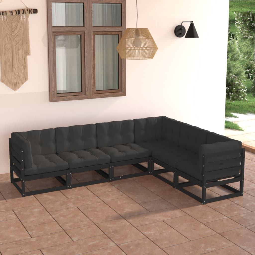 vidaXL 6-tlg. Garten-Lounge-Set Massivholz Kiefer