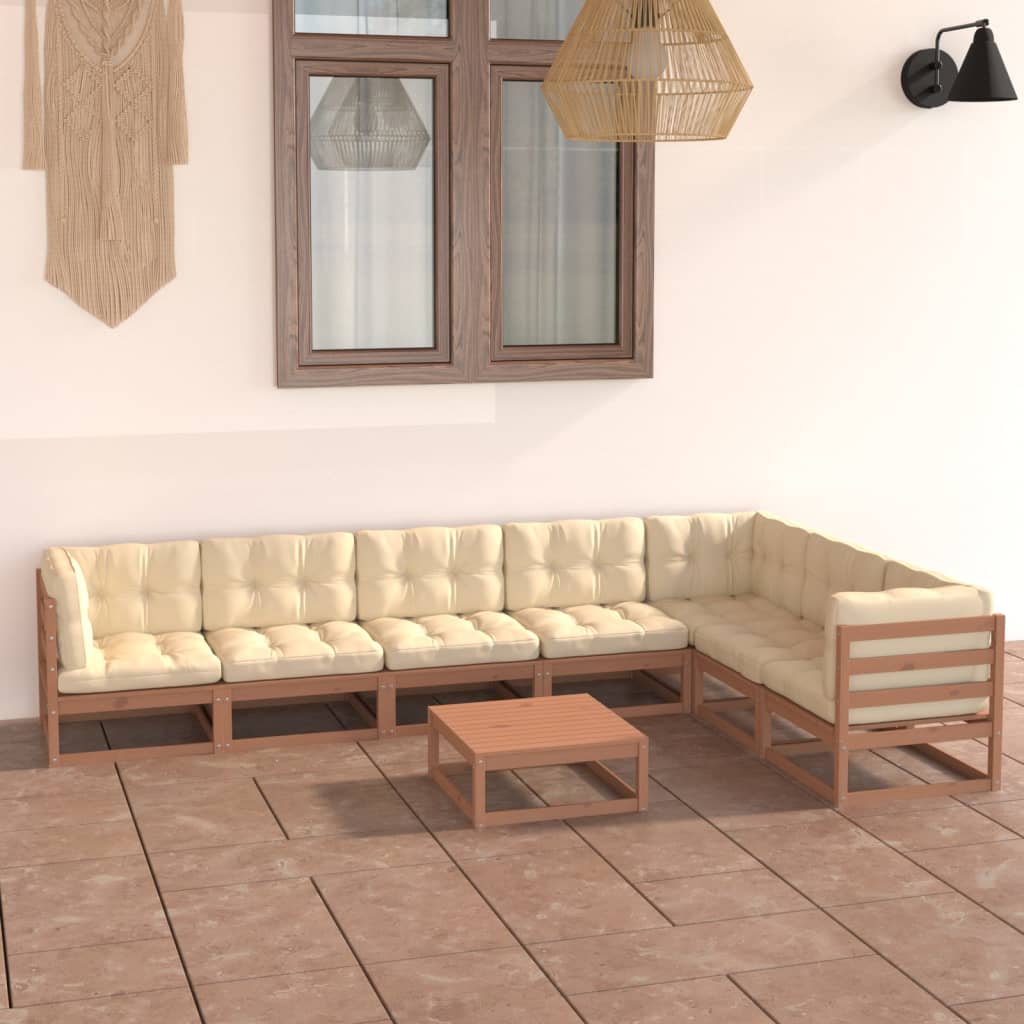 vidaXL 8-tlg. Garten-Lounge-Set Massivholz Kiefer