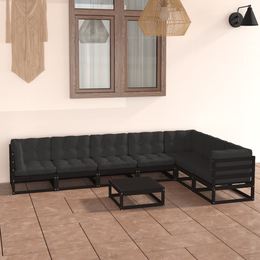 vidaXL 8-tlg. Garten-Lounge-Set Massivholz Kiefer