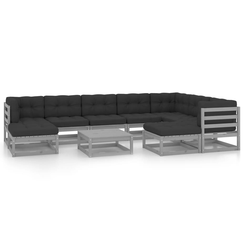 vidaXL 10-tlg. Garten-Lounge-Set Massivholz Kiefer