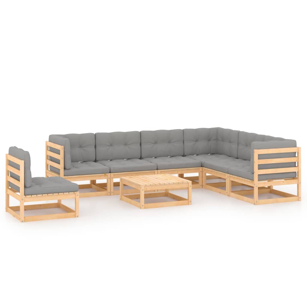 vidaXL 8-tlg. Garten-Lounge-Set Honigbraun Massivholz Kiefer