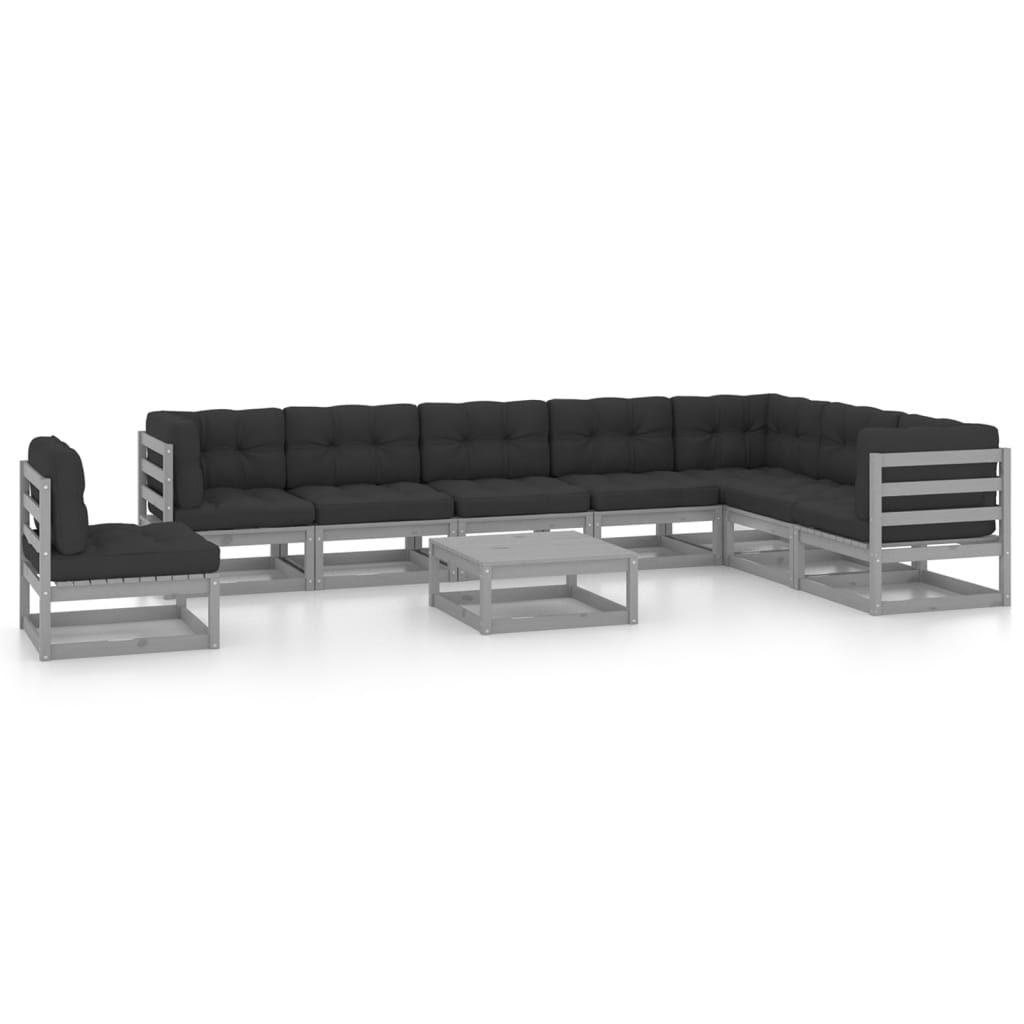vidaXL 9-tlg. Garten-Lounge-Set Honigbraun Massivholz Kiefer