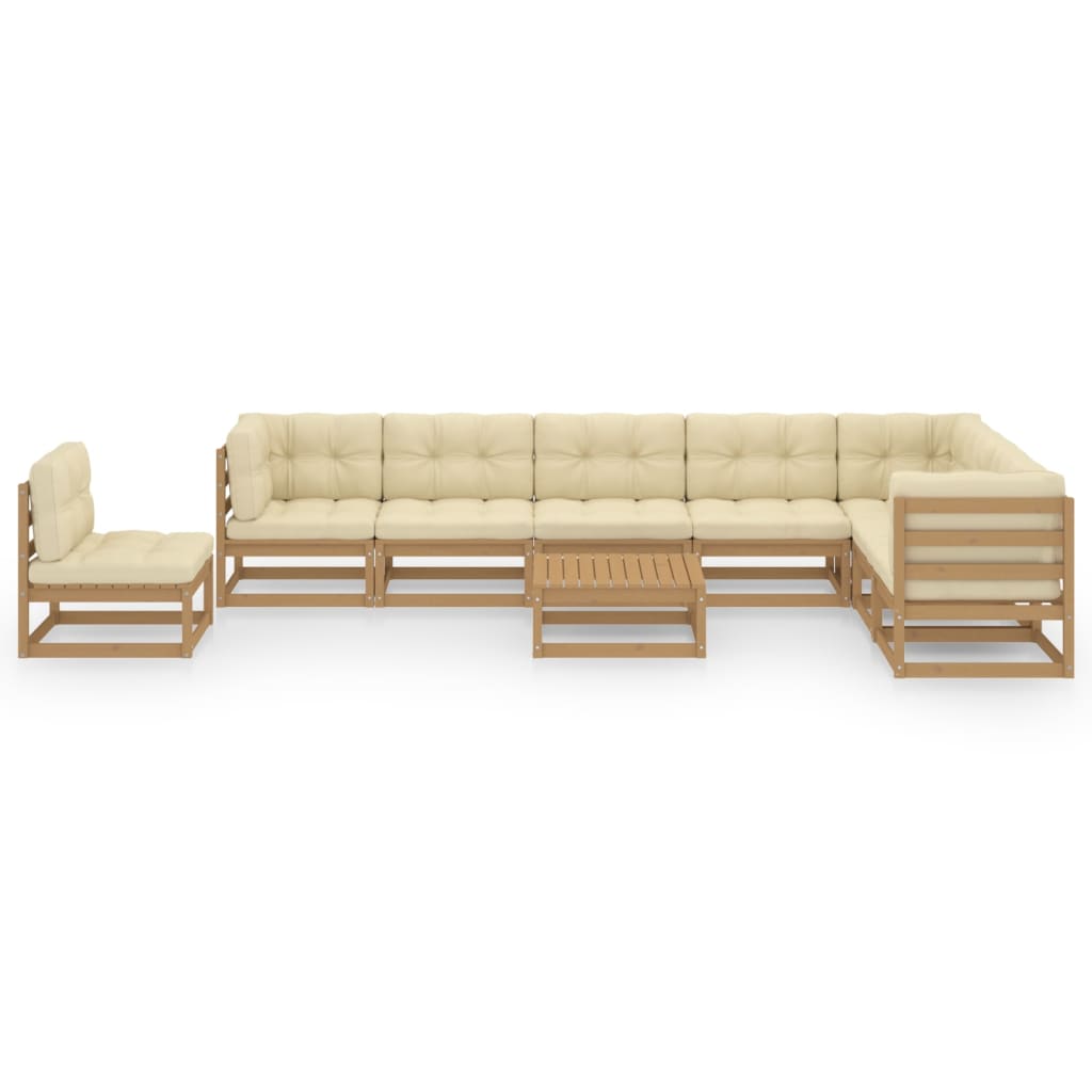 vidaXL 9-tlg. Garten-Lounge-Set Honigbraun Massivholz Kiefer