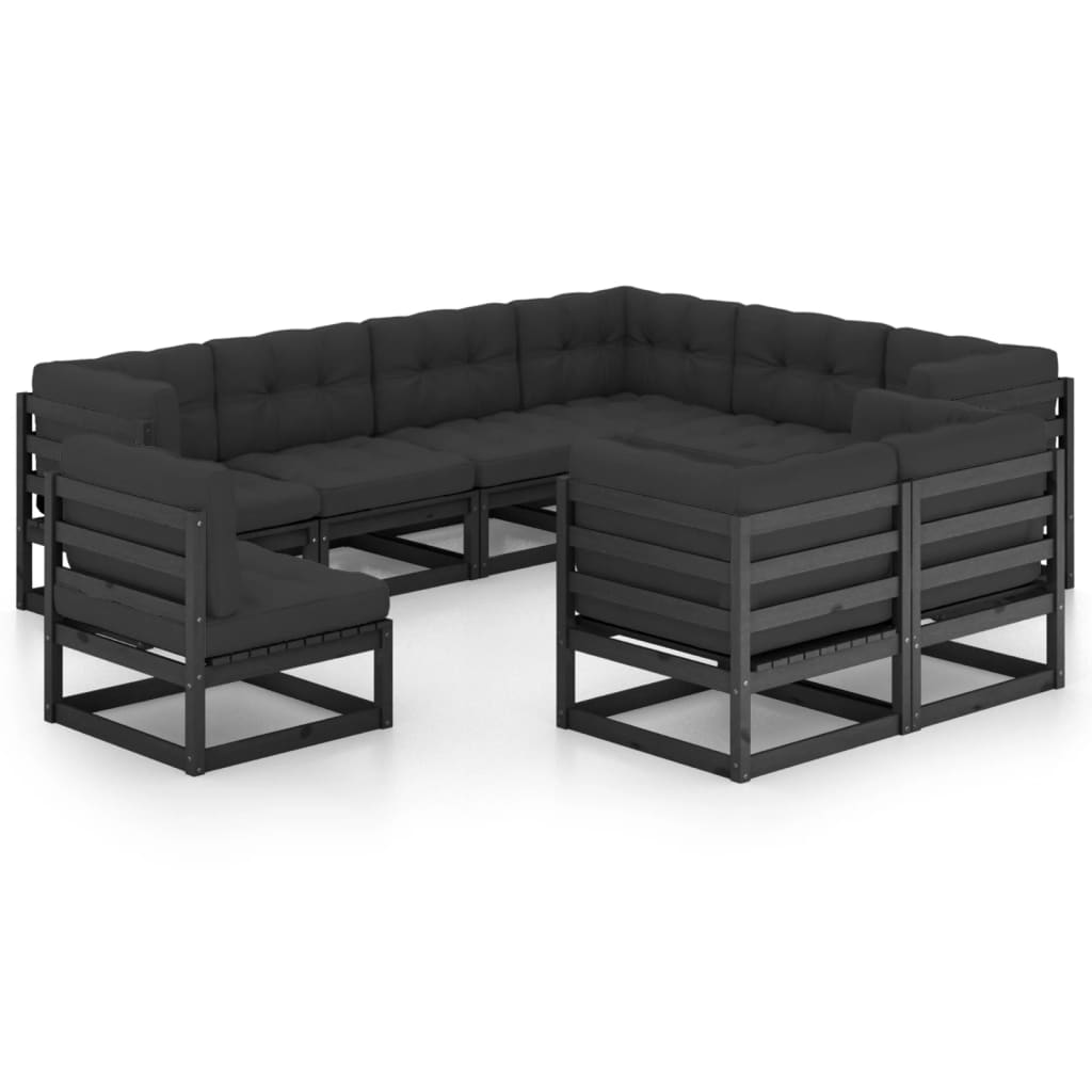vidaXL 9-tlg. Garten-Lounge-Set Massivholz Kiefer