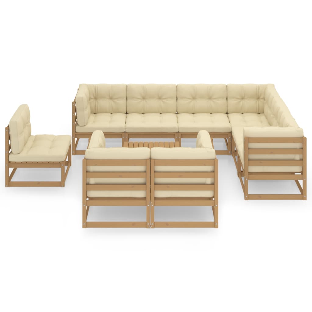 vidaXL 10-tlg. Garten-Lounge-Set Massivholz Kiefer