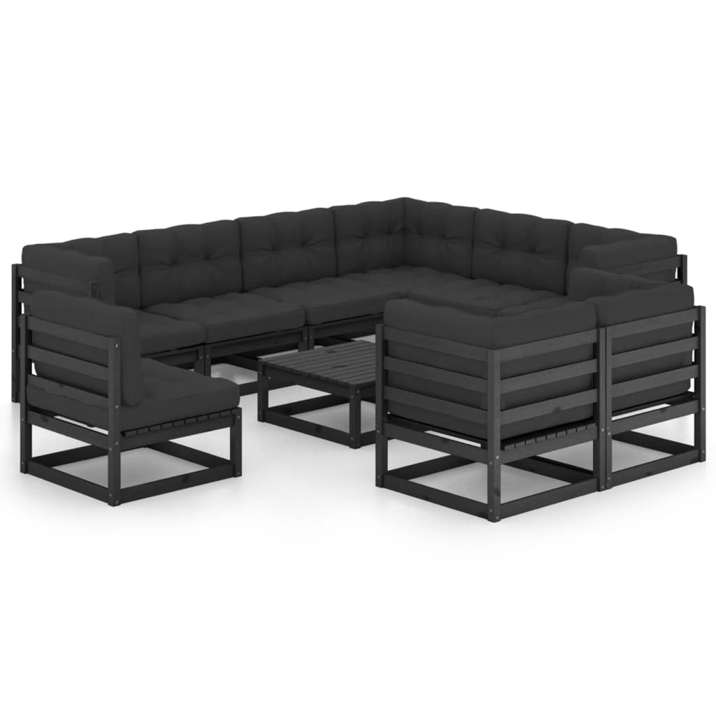 vidaXL 10-tlg. Garten-Lounge-Set Massivholz Kiefer