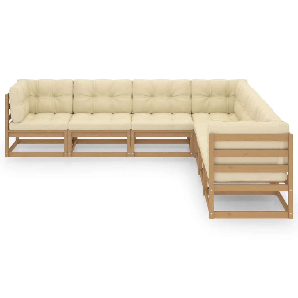 vidaXL 7-tlg. Garten-Lounge-Set Massivholz Kiefer