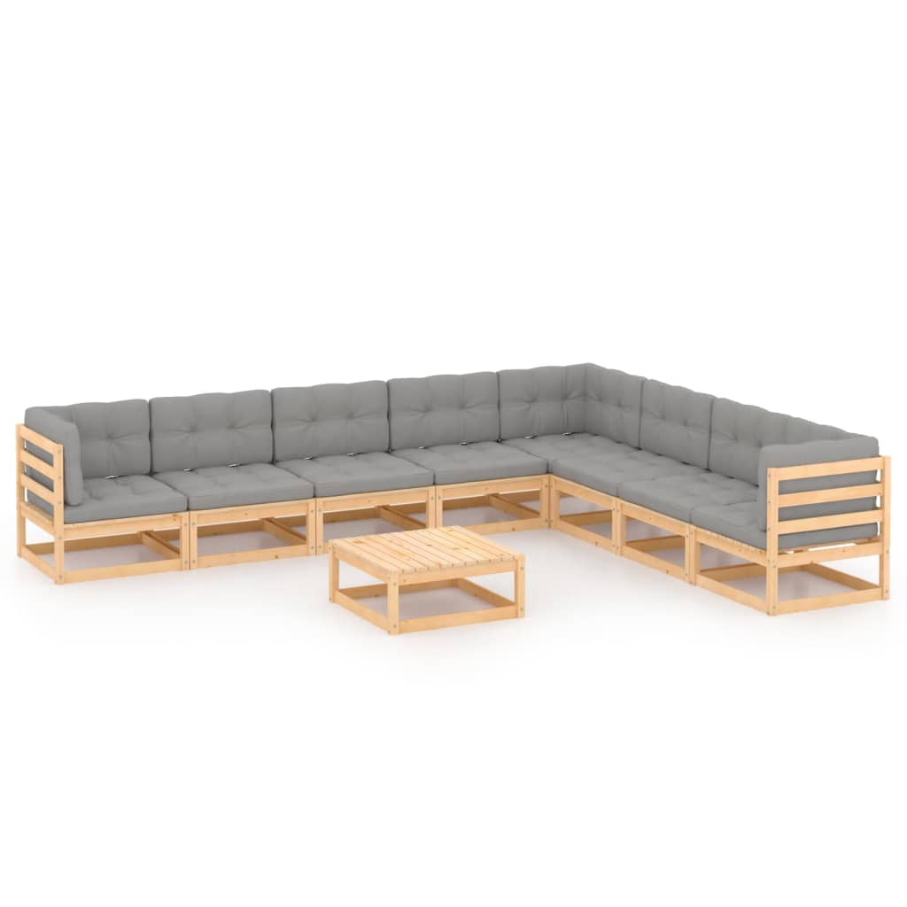 vidaXL 9-tlg. Garten-Lounge-Set Honigbraun Massivholz Kiefer