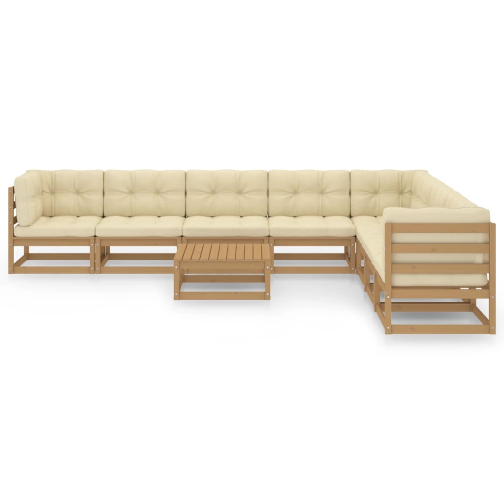 vidaXL 9-tlg. Garten-Lounge-Set Honigbraun Massivholz Kiefer