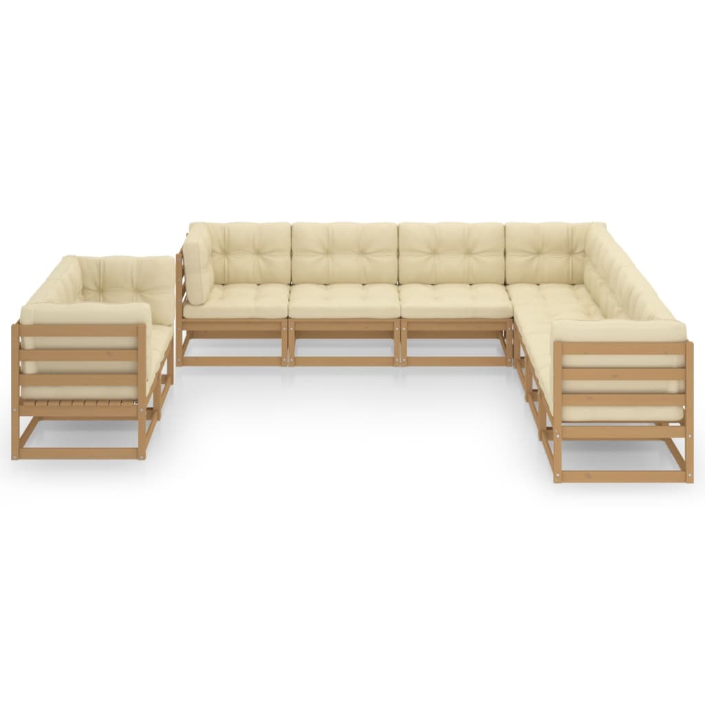 vidaXL 9-tlg. Garten-Lounge-Set Massivholz Kiefer