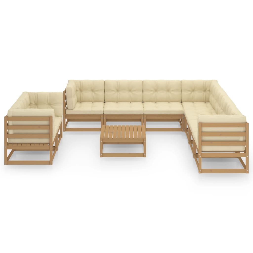 vidaXL 10-tlg. Garten-Lounge-Set Massivholz Kiefer