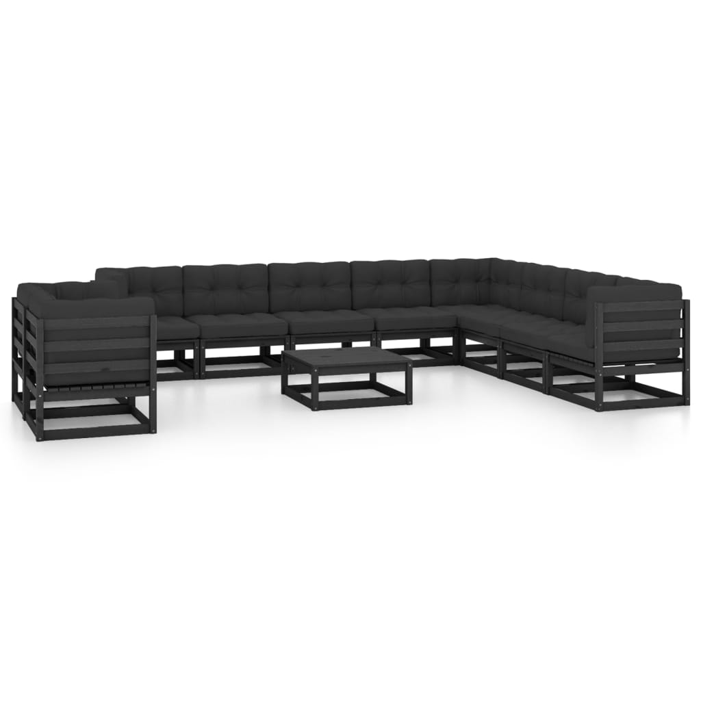 vidaXL 11-tlg. Garten-Lounge-Set mit Kissen Kiefer Massivholz