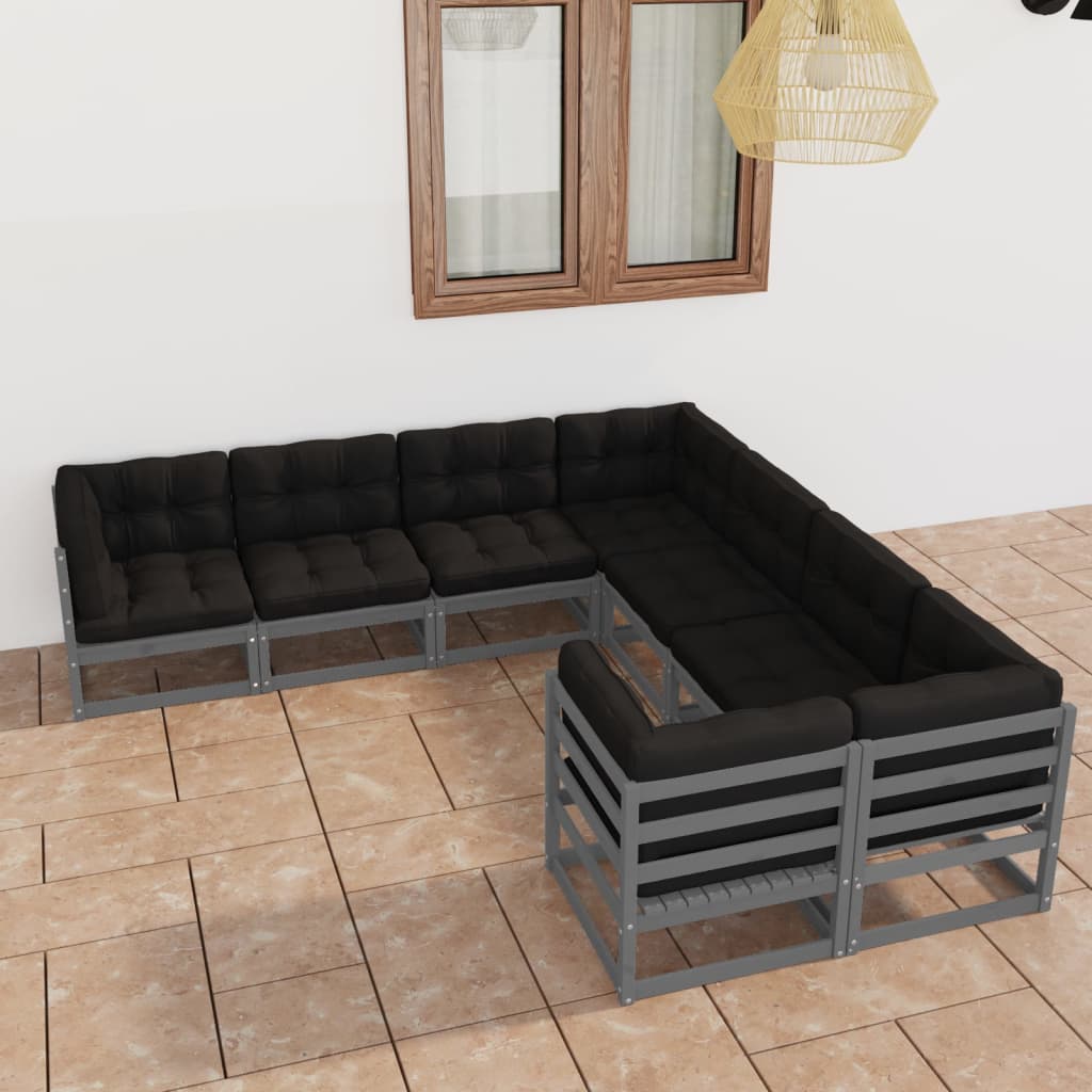 vidaXL 8-tlg. Garten-Lounge-Set Massivholz Kiefer