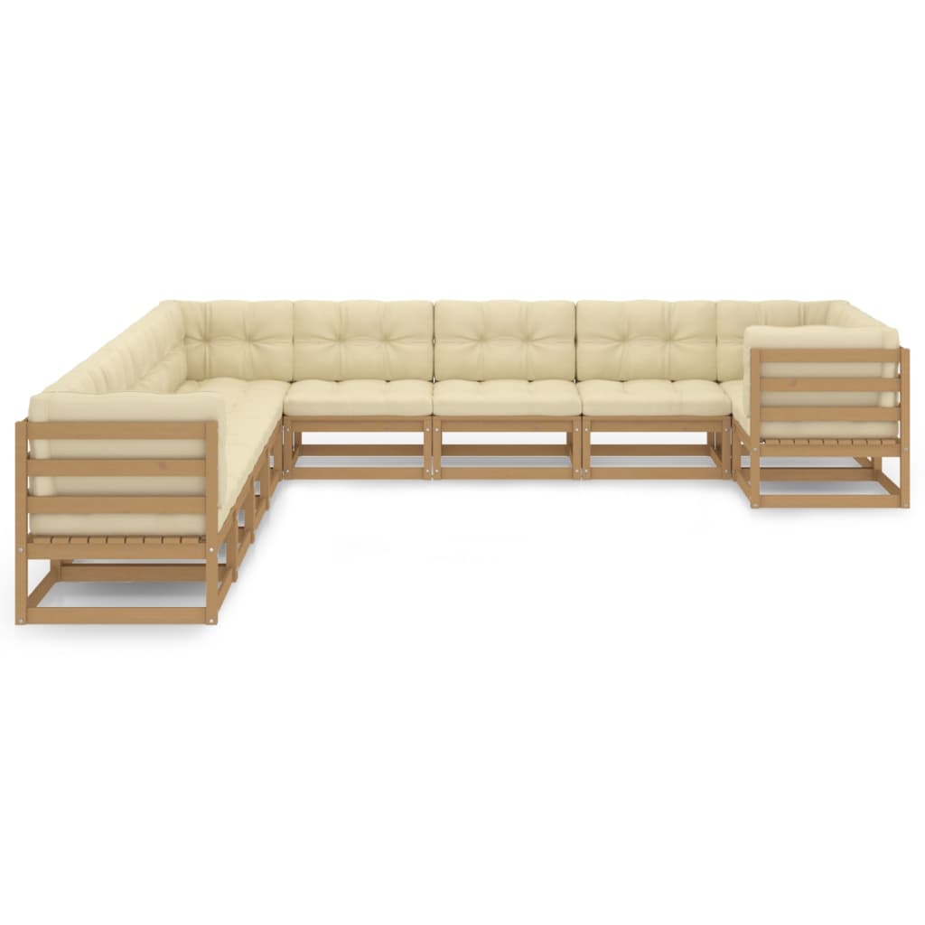 vidaXL 10-tlg. Garten-Lounge-Set Massivholz Kiefer