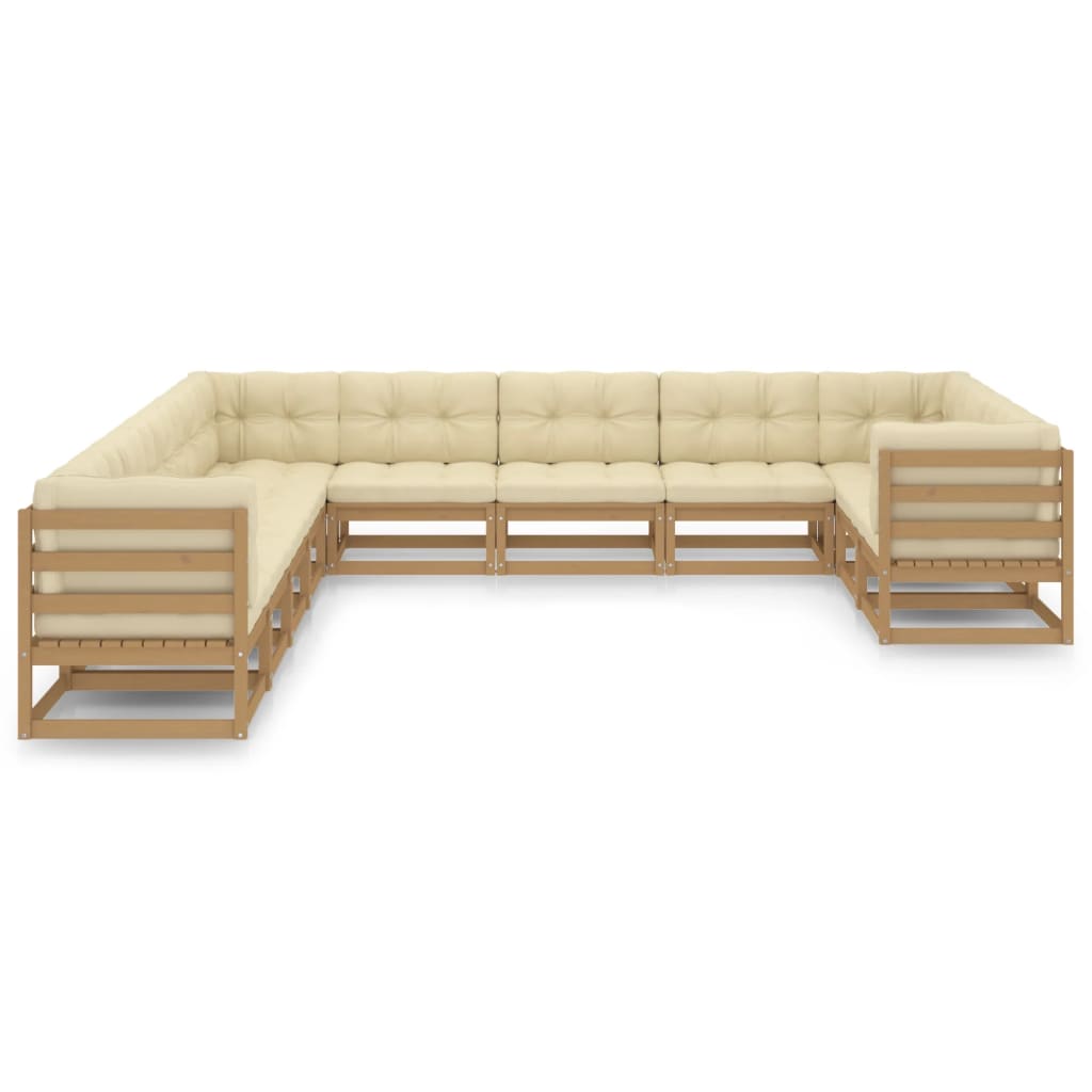 vidaXL 11-tlg. Garten-Lounge-Set Massivholz Kiefer