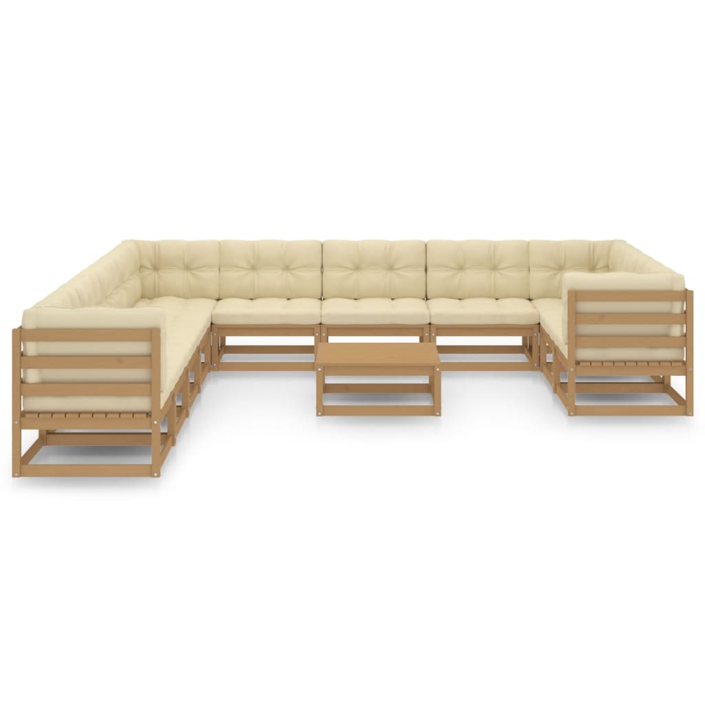 vidaXL 12-tlg. Garten-Lounge-Set Massivholz Kiefer