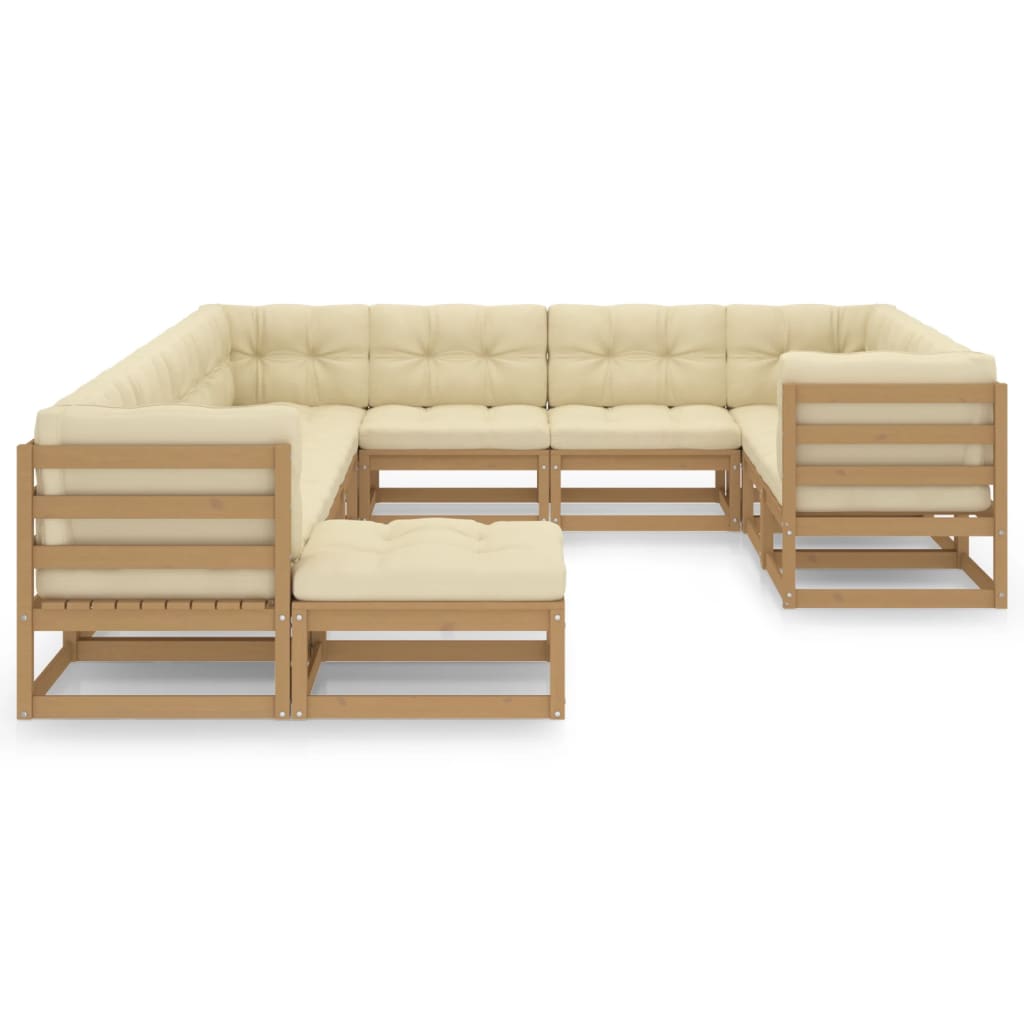 vidaXL 11-tlg. Garten-Lounge-Set Massivholz Kiefer