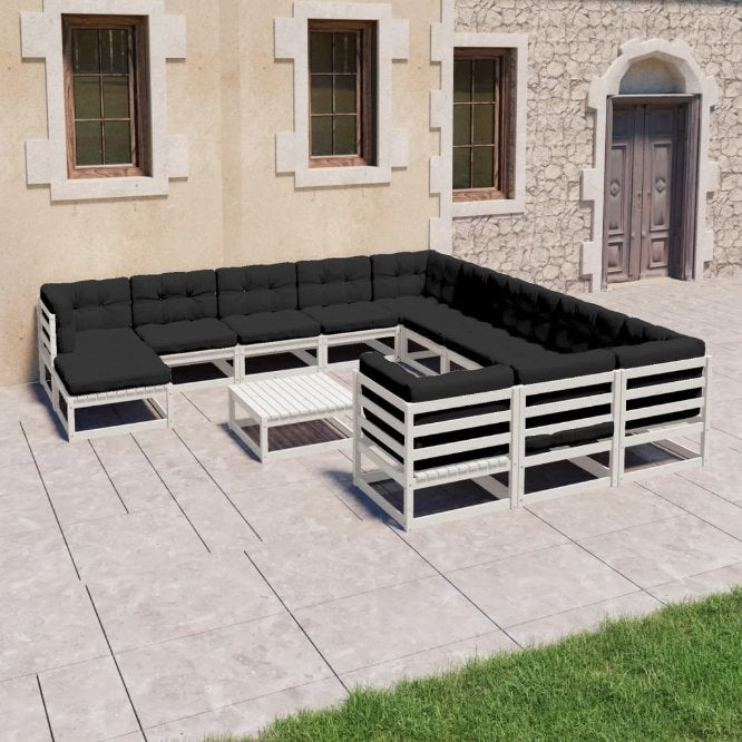 vidaXL 13-tlg. Garten-Lounge-Set Massivholz Kiefer