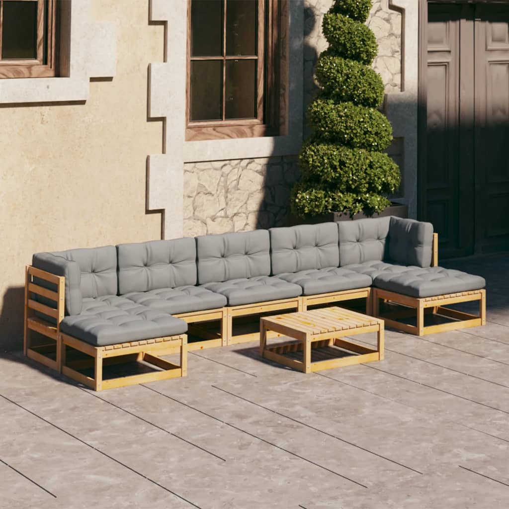 vidaXL 8-tlg. Garten-Lounge-Set Massivholz Kiefer