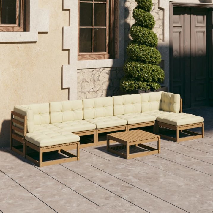 vidaXL 8-tlg. Garten-Lounge-Set Massivholz Kiefer