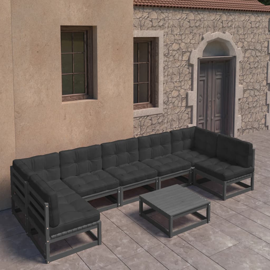 vidaXL 8-tlg. Garten-Lounge-Set Massivholz Kiefer