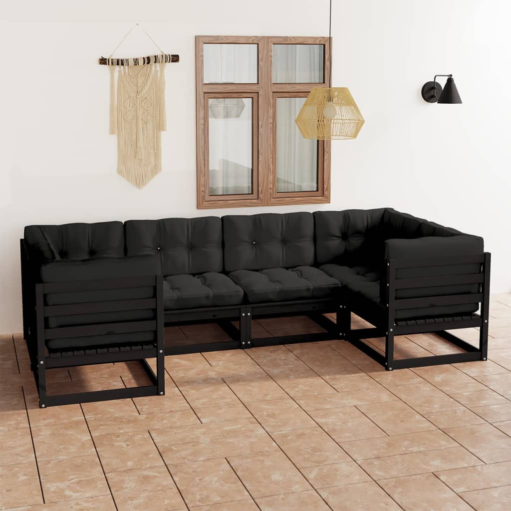vidaXL 6-tlg. Garten-Lounge-Set Massivholz Kiefer