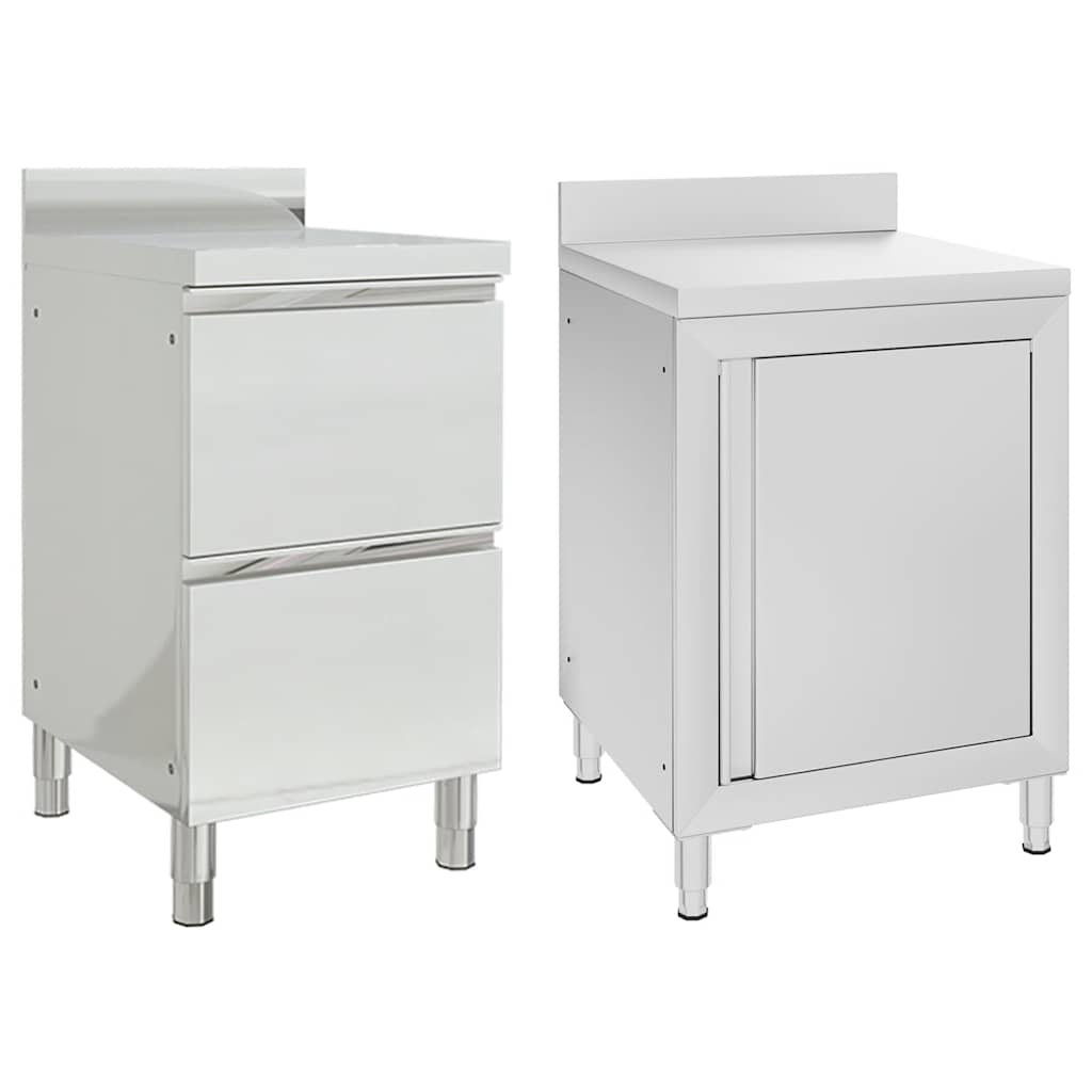 vidaXL Gewerbe-Küchenschrank mit 2 Schubladen 50x60x96 cm