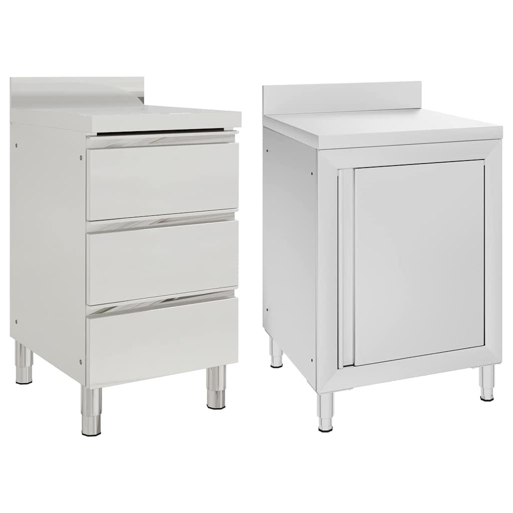 vidaXL Gewerbe-Küchenschrank mit 2 Schubladen 50x60x96 cm