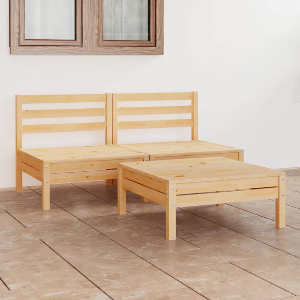 vidaXL 3-tlg. Garten-Lounge-Set Massivholz Kiefer