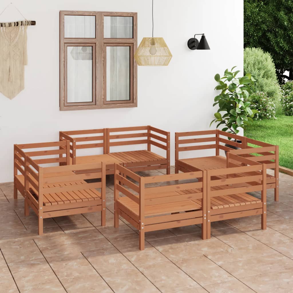 vidaXL 8-tlg. Garten-Lounge-Set Massivholz Kiefer
