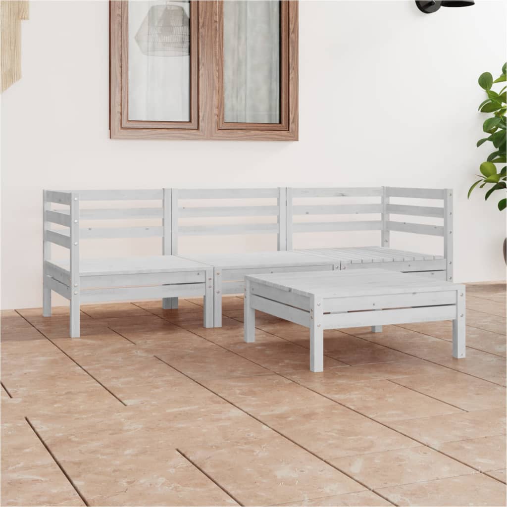 vidaXL 4-tlg. Garten-Lounge-Set Massivholz Kiefer