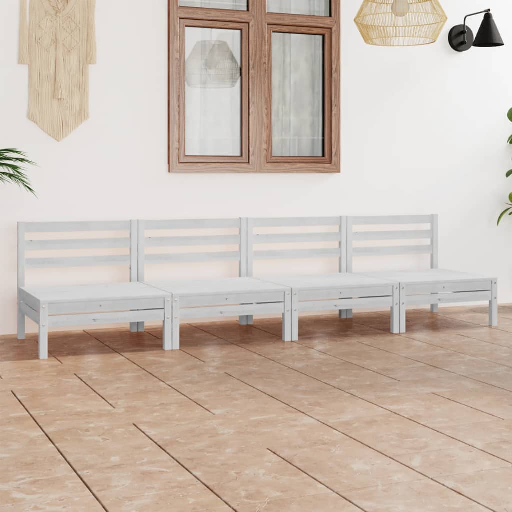 vidaXL 4-tlg. Garten-Lounge-Set Kiefer Massivholz