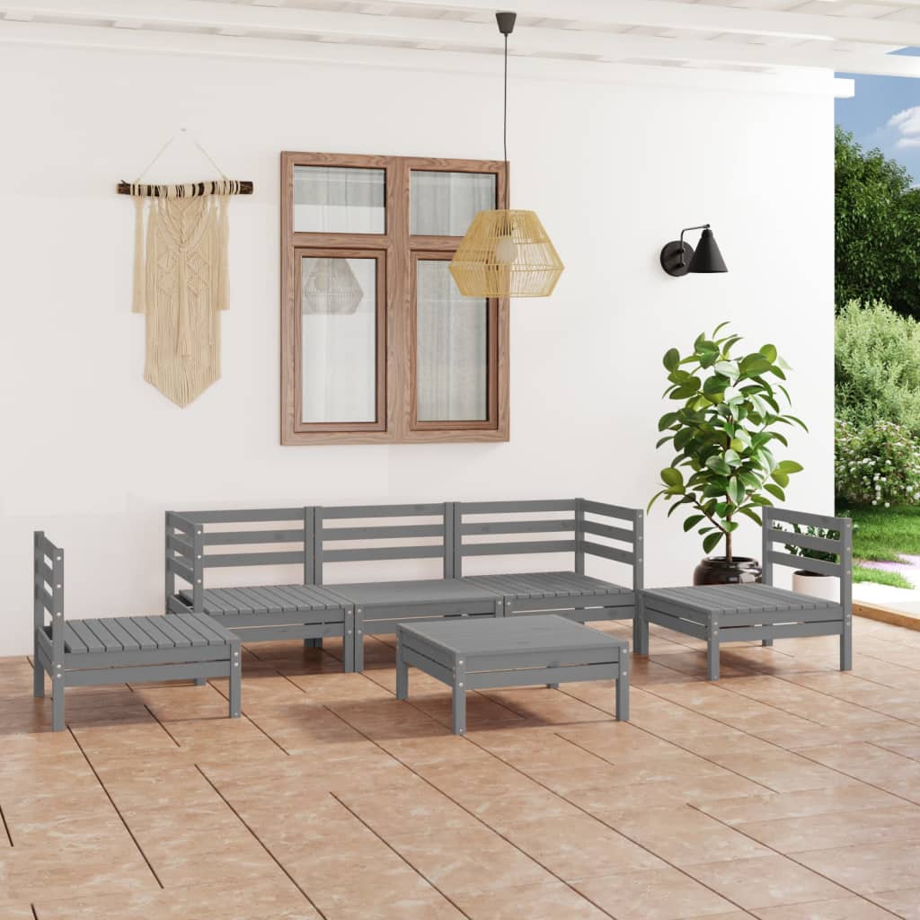 vidaXL 6-tlg. Garten-Lounge-Set Kiefer Massivholz