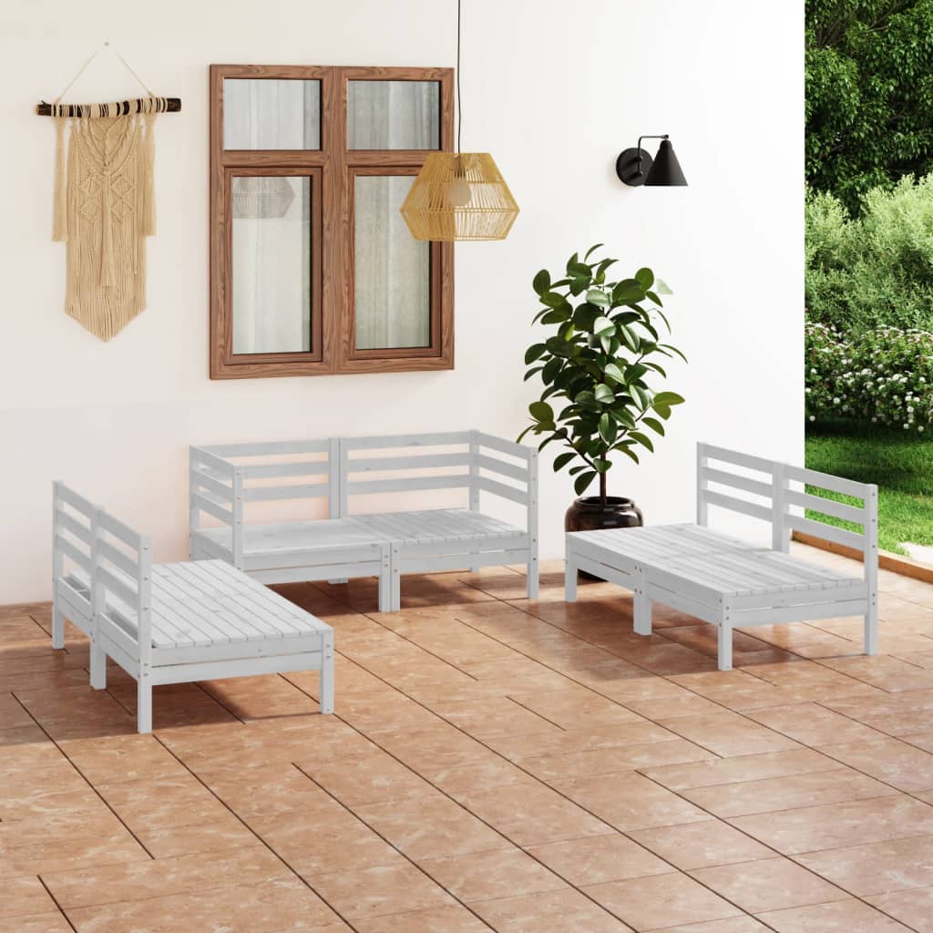 vidaXL 6-tlg. Garten-Lounge-Set Massivholz Kiefer