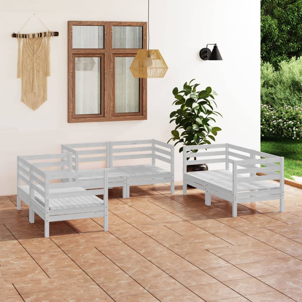 vidaXL 6-tlg. Garten-Lounge-Set Massivholz Kiefer